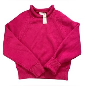 NWT Good American Roll Neck Chunky Pink Sweater Women‘s Large